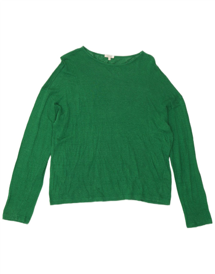 Jigsaw Top feminino oversized manga comprida Reino Unido 10 pequeno verde