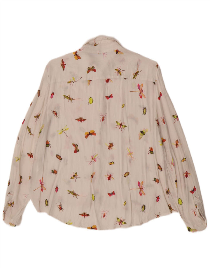 Blusa camisa feminina Zara UK 16 grande branca