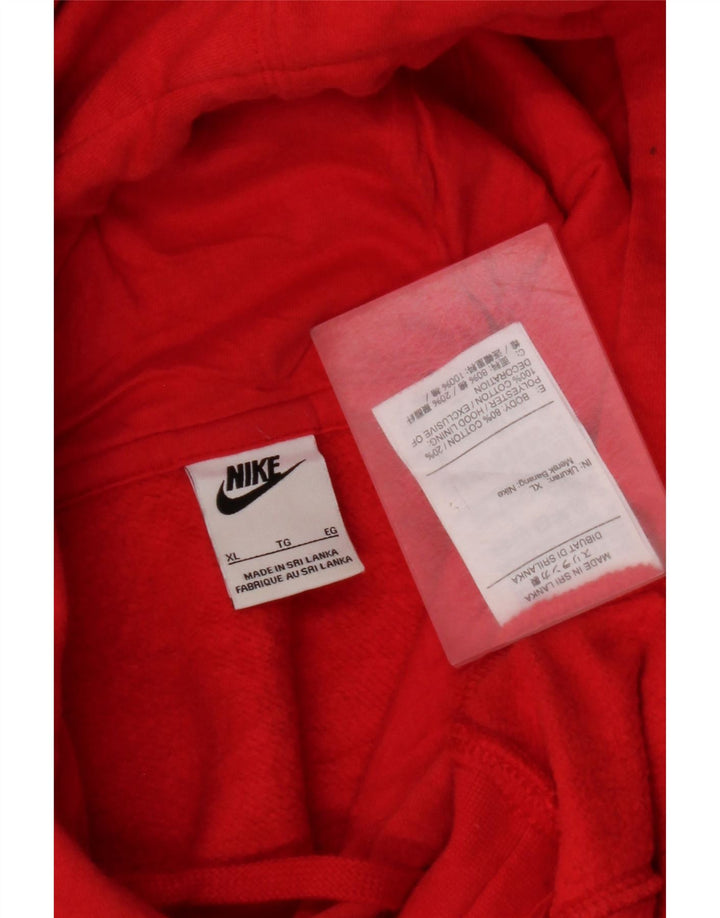 NIKE Mens Hoodie Jumper XL Vermelho Algodão