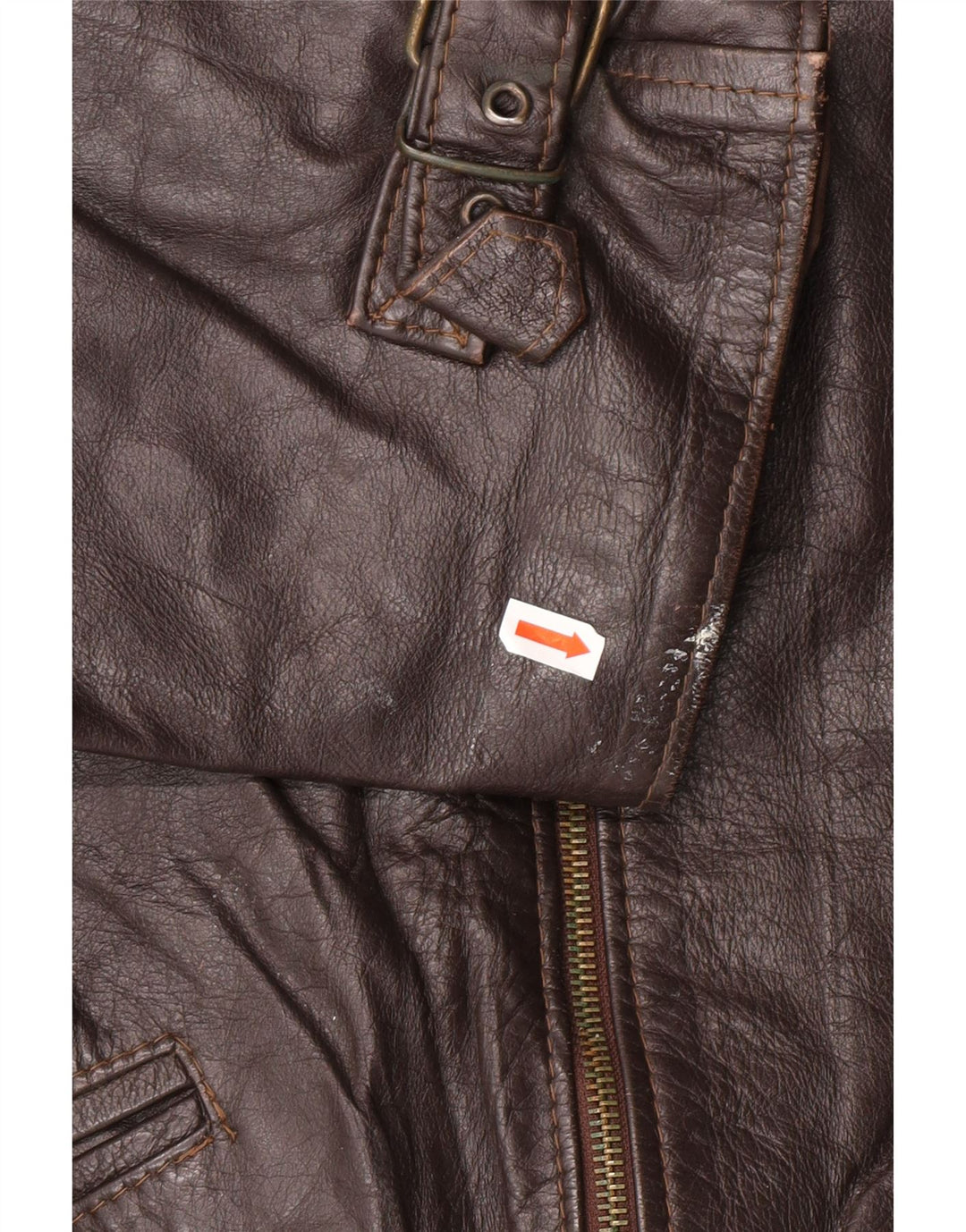 Jaqueta de couro masculina VINTAGE UK 42 XL couro marrom