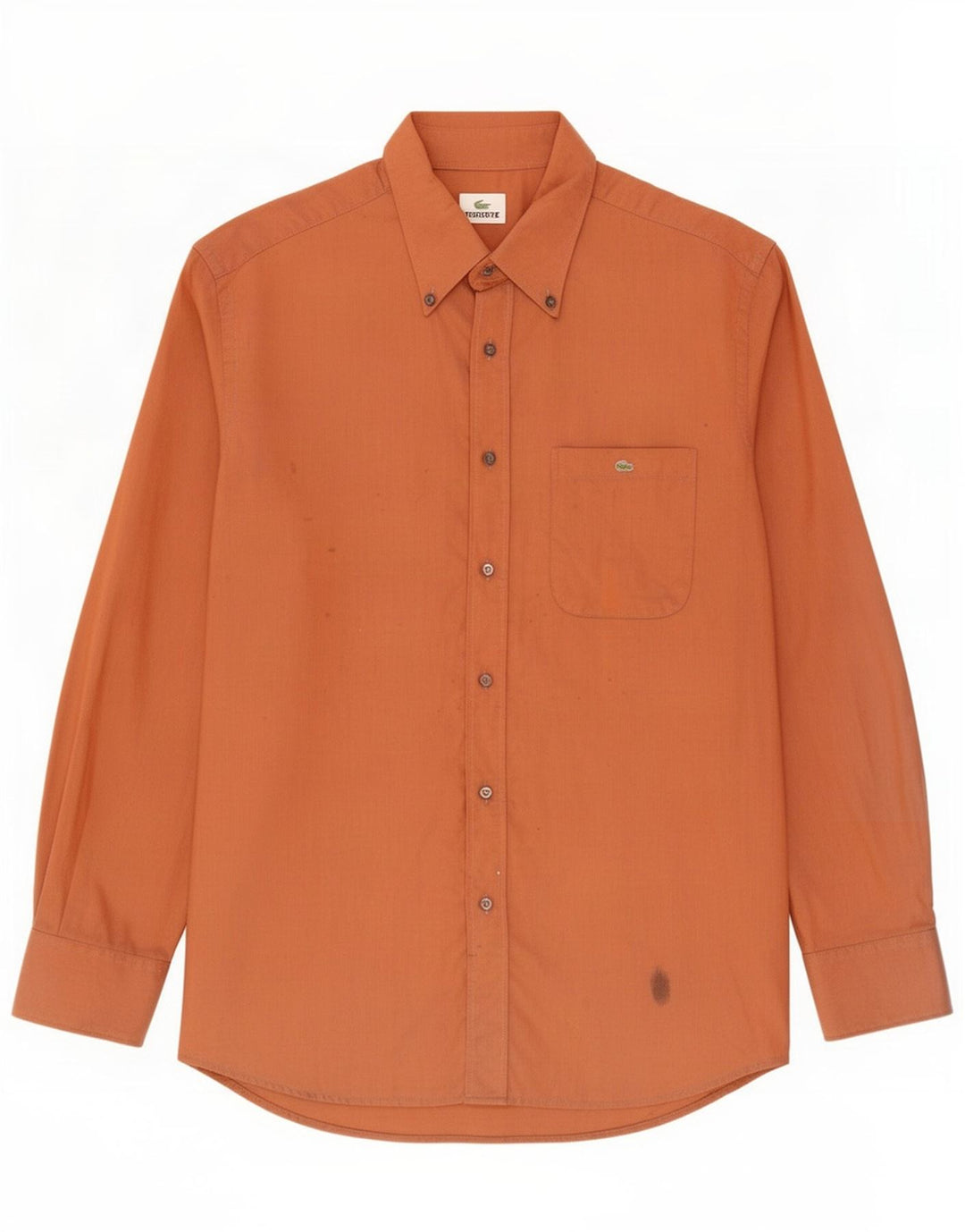 Camisa masculina Lacoste tamanho 43 grande algodão laranja