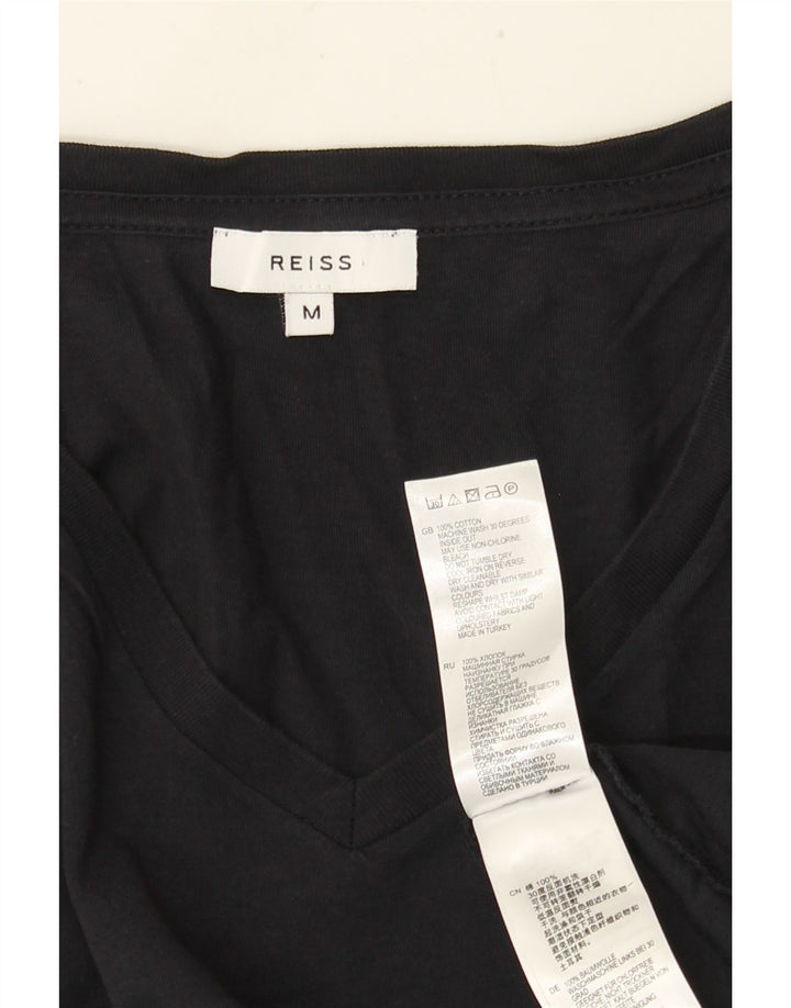 Camiseta masculina Reiss Top médio algodão preto
