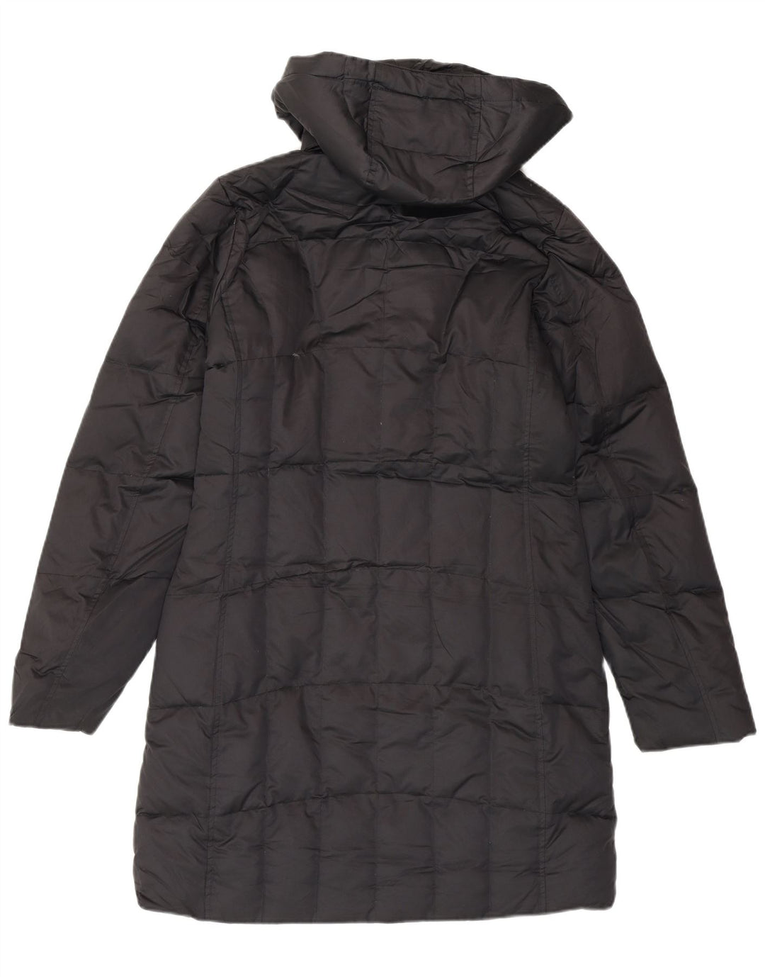 Casaco feminino EDDIE BAUER acolchoado com capuz grande UK 6 XS poliéster preto