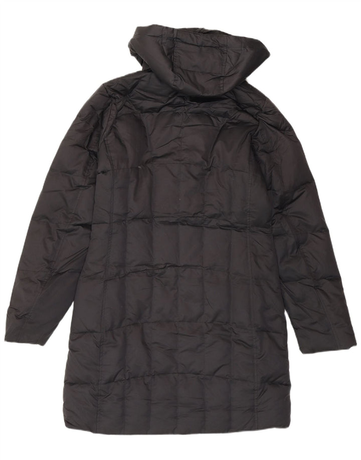 Casaco feminino EDDIE BAUER acolchoado com capuz grande UK 6 XS poliéster preto