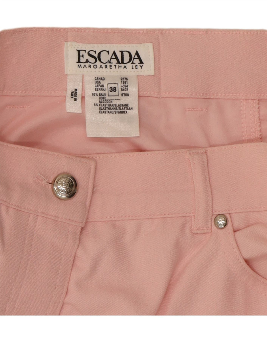ESCADA Saia lápis feminina IT 38 XS W25 algodão rosa