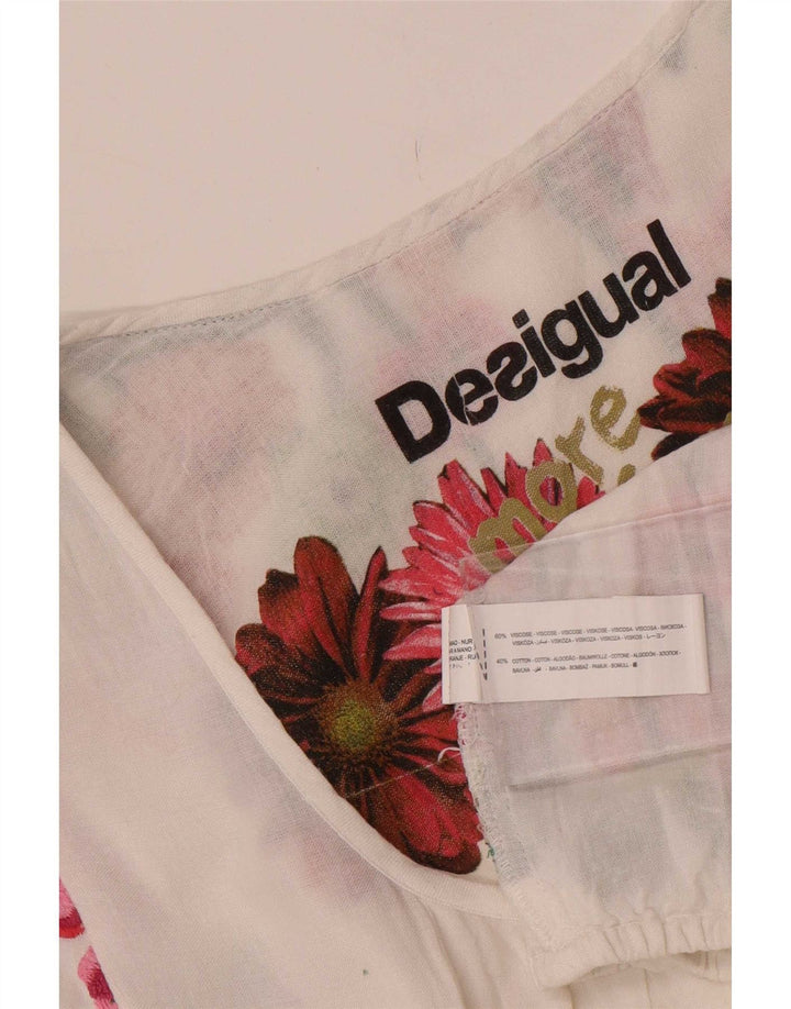 Túnica feminina Desigual UK 12 viscose floral branca média