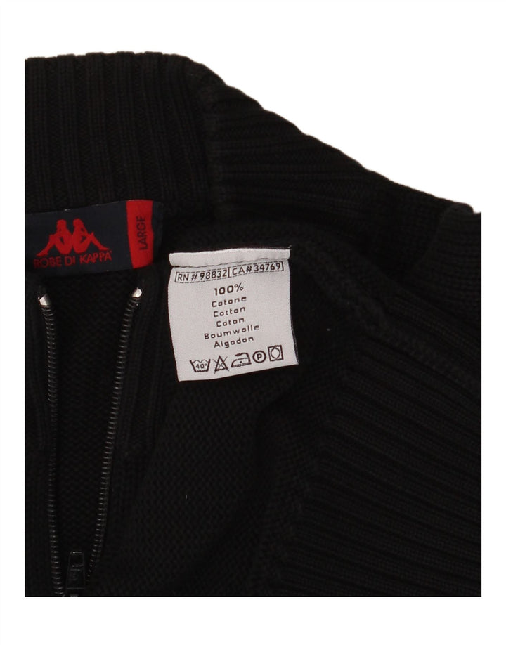 Suéter cardigã masculino KAPPA grande algodão preto