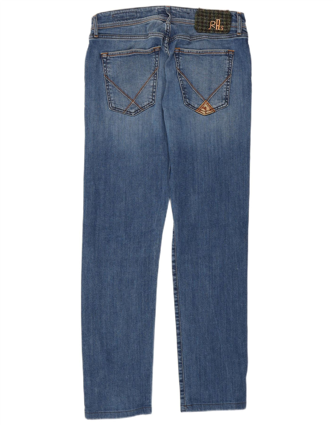 Calça jeans reta feminina Roy Rogers W32 L30 algodão azul
