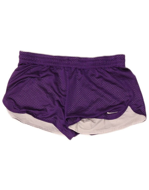 Shorts esportivos femininos Nike Dri Fit US 4/6 pequeno roxo poliéster