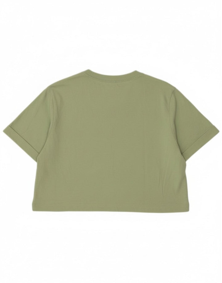 Camiseta feminina Champion Crop Graphic UK 14 algodão verde médio