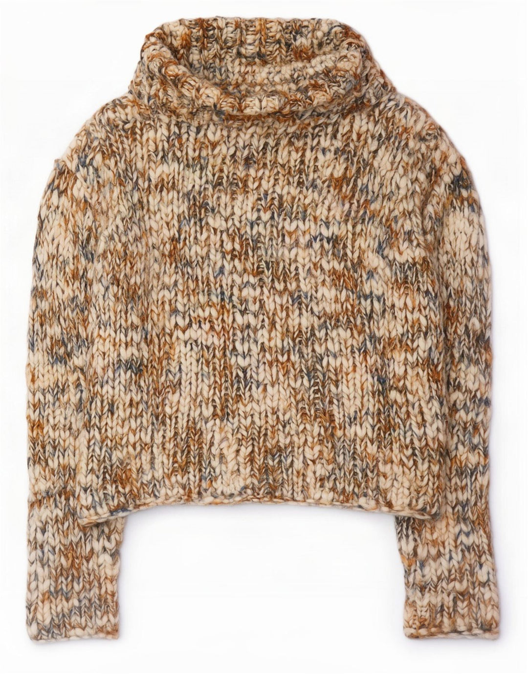 Suéter feminino dividido com gola redonda EU 36 pequeno multicolorido manchado