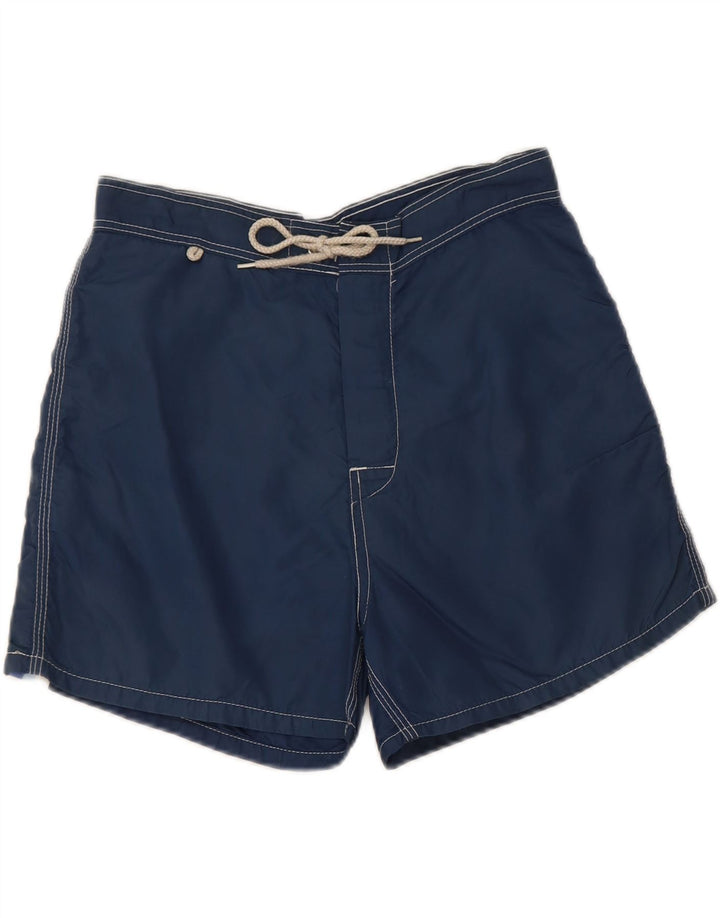 Shorts de natação masculino SUNDEK pequeno nylon listrado azul marinho