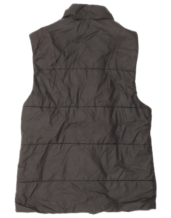 ADIDAS Womens Padded Gilet UK 10 Pequeno Poliéster Preto