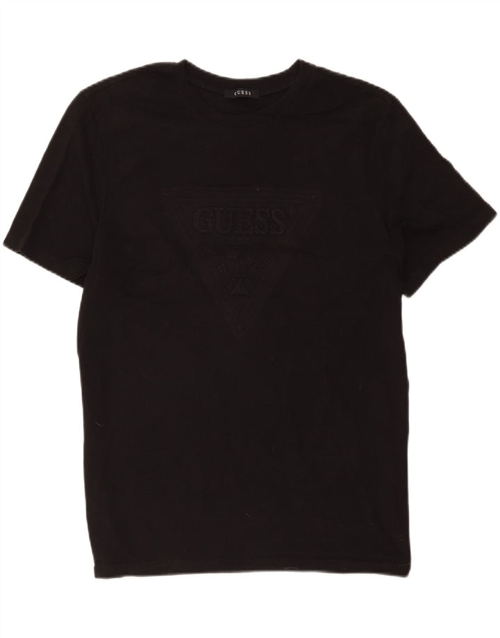 Guess Camiseta masculina gráfica Top médio preto