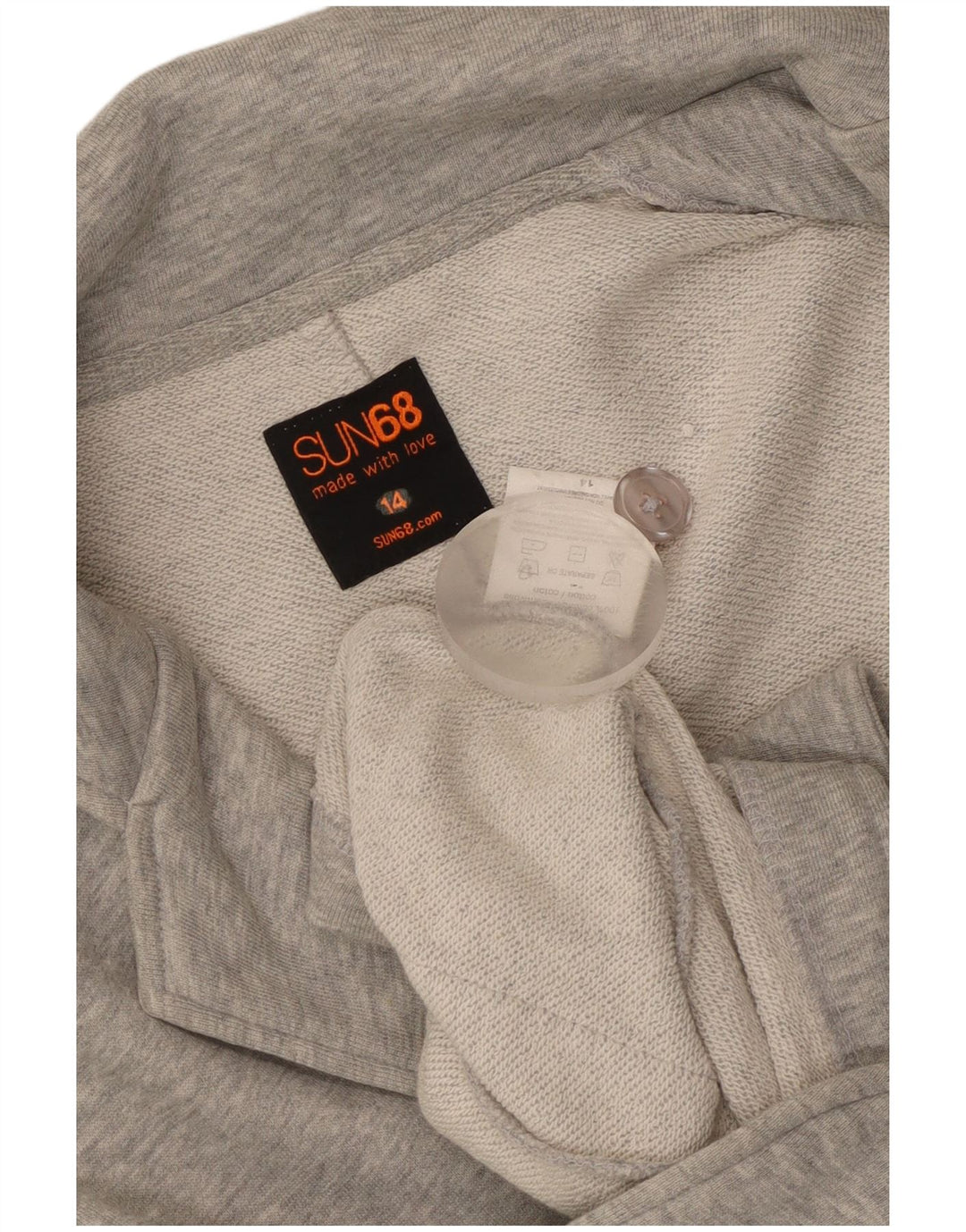 Jaqueta blazer feminina Sun68 com 2 botões Reino Unido 14 algodão cinza médio