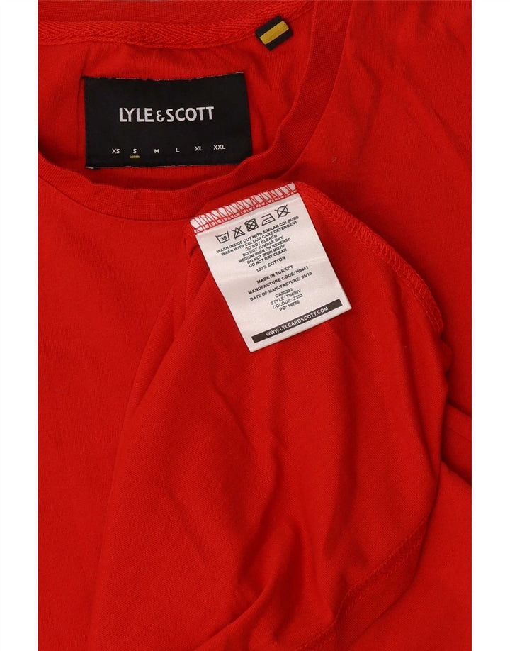 Camiseta masculina Lyle & Scott Top pequeno de algodão vermelho