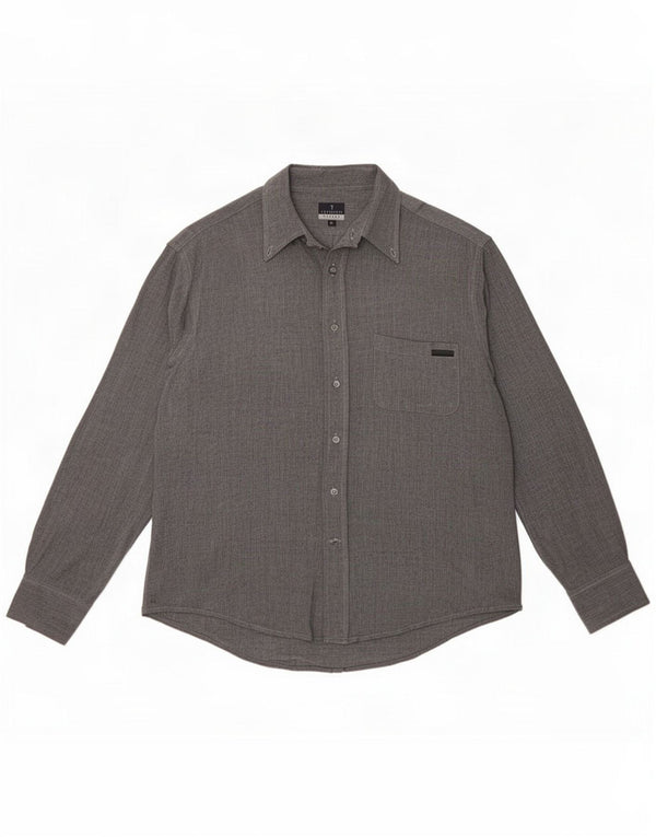 Trussardi Mens Shirt XL Grey Viscose