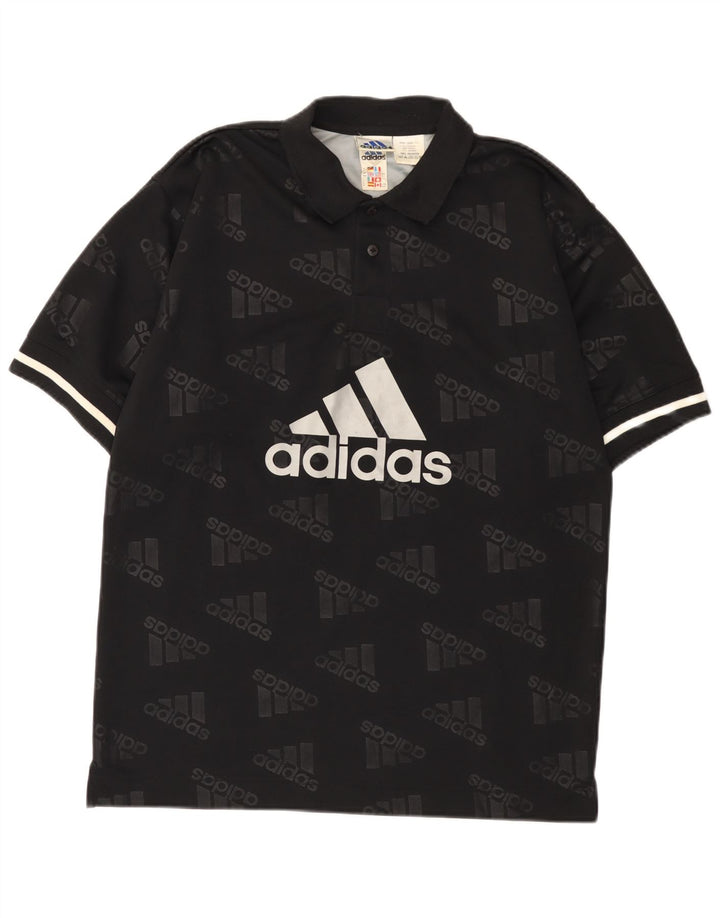 Adidas Mens Graphic Polo Shirt UK 36/38 Pequeno Poliéster Preto