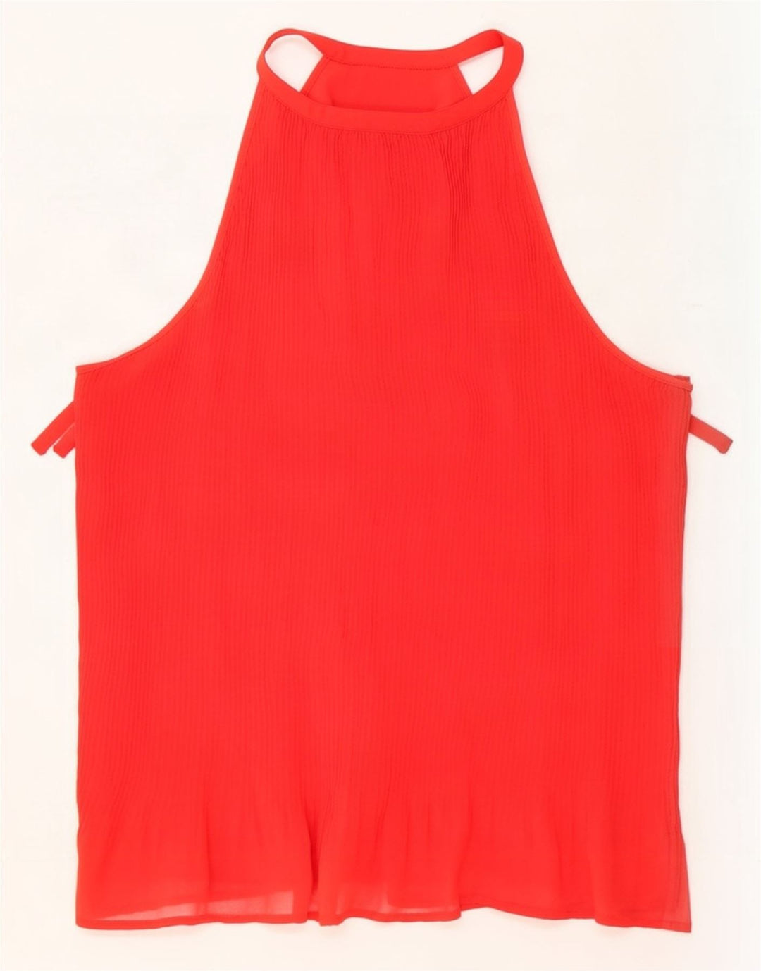 Top feminino Zara Halter UK 12 vermelho médio