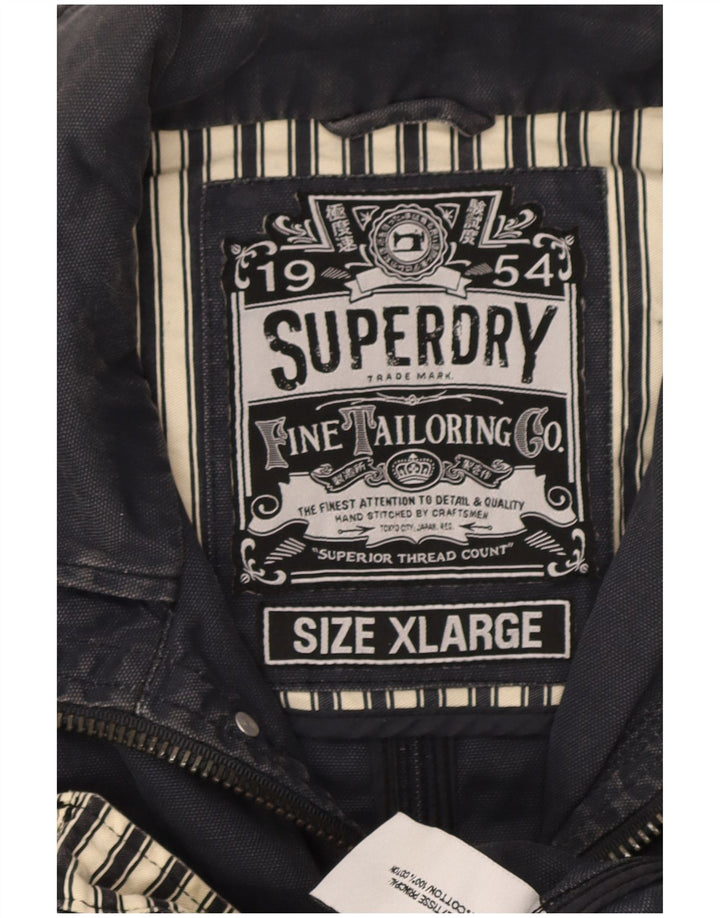 Jaqueta utilitária masculina Superdry UK 42 XL algodão azul marinho