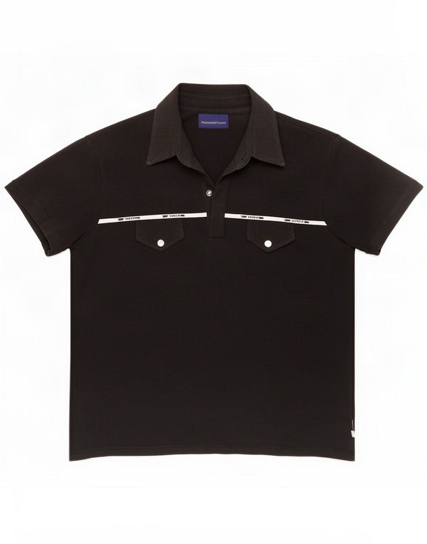 Camisa polo feminina Trussardi UK 20 2XL algodão preto