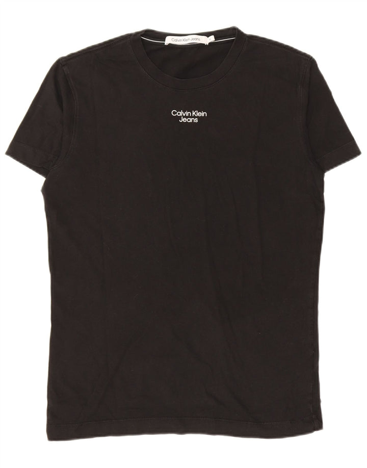 Camiseta masculina CALVIN KLEIN JEANS de algodão preto médio
