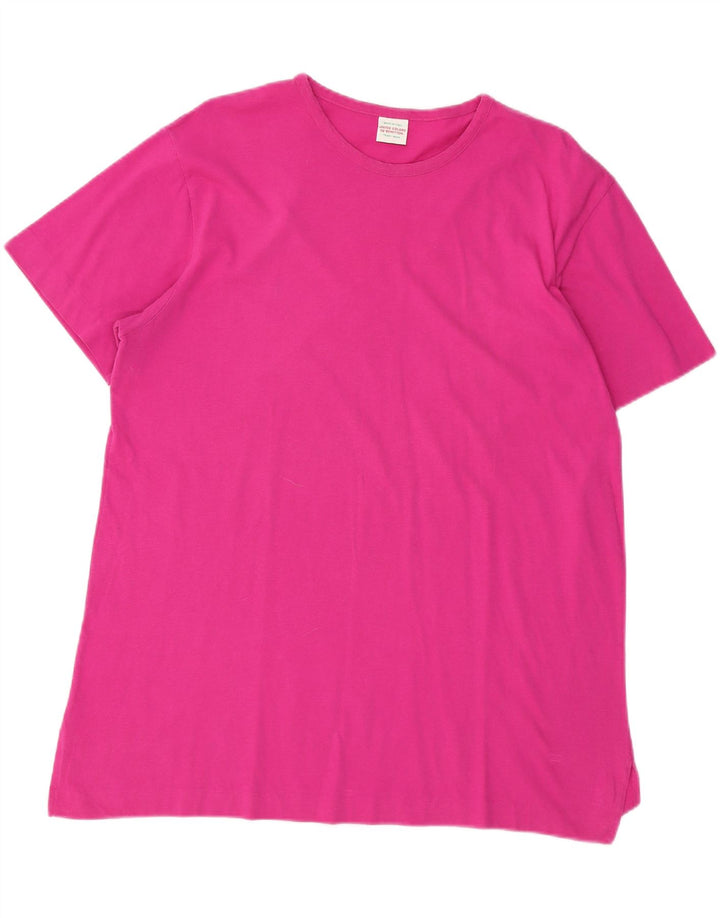 BENETTON Womens T-Shirt Top UK 18 XL Pink Cotton Vintage Benetton and Second-Hand Benetton from Messina Hembry 