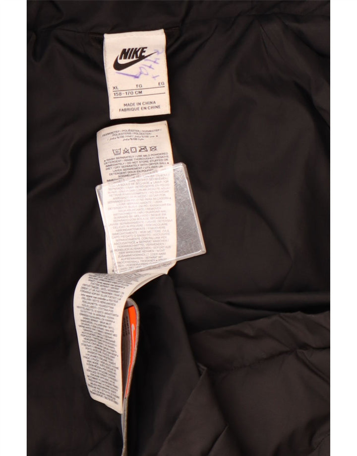 Jaqueta acolchoada com capuz para meninos NIKE 13-14 anos XL preto colorblock poliéster