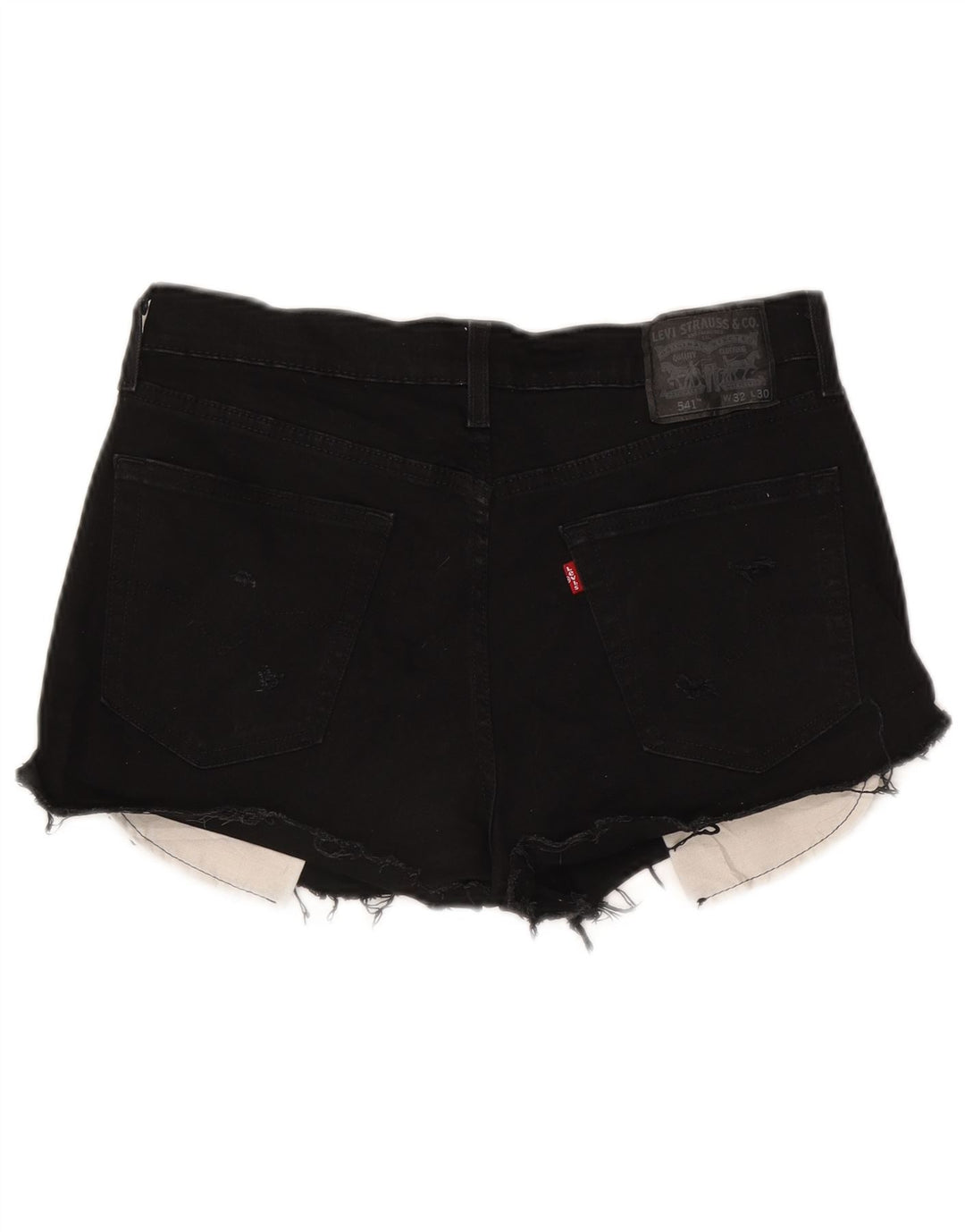 Shorts jeans feminino Levi's 541 W32 grande algodão preto