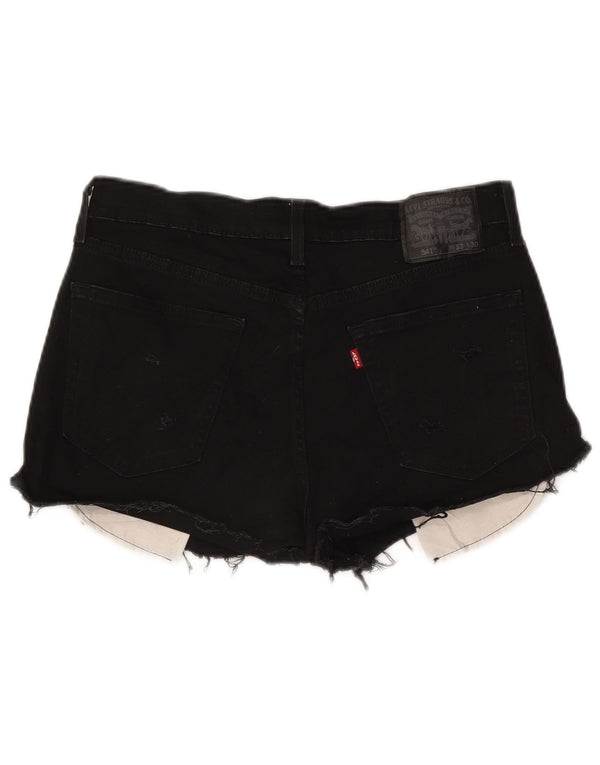 Shorts jeans feminino Levi's 541 W32 grande algodão preto