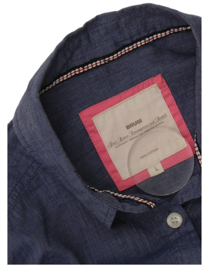 Pulôver feminino Brugi Longline UK 16 grande algodão azul