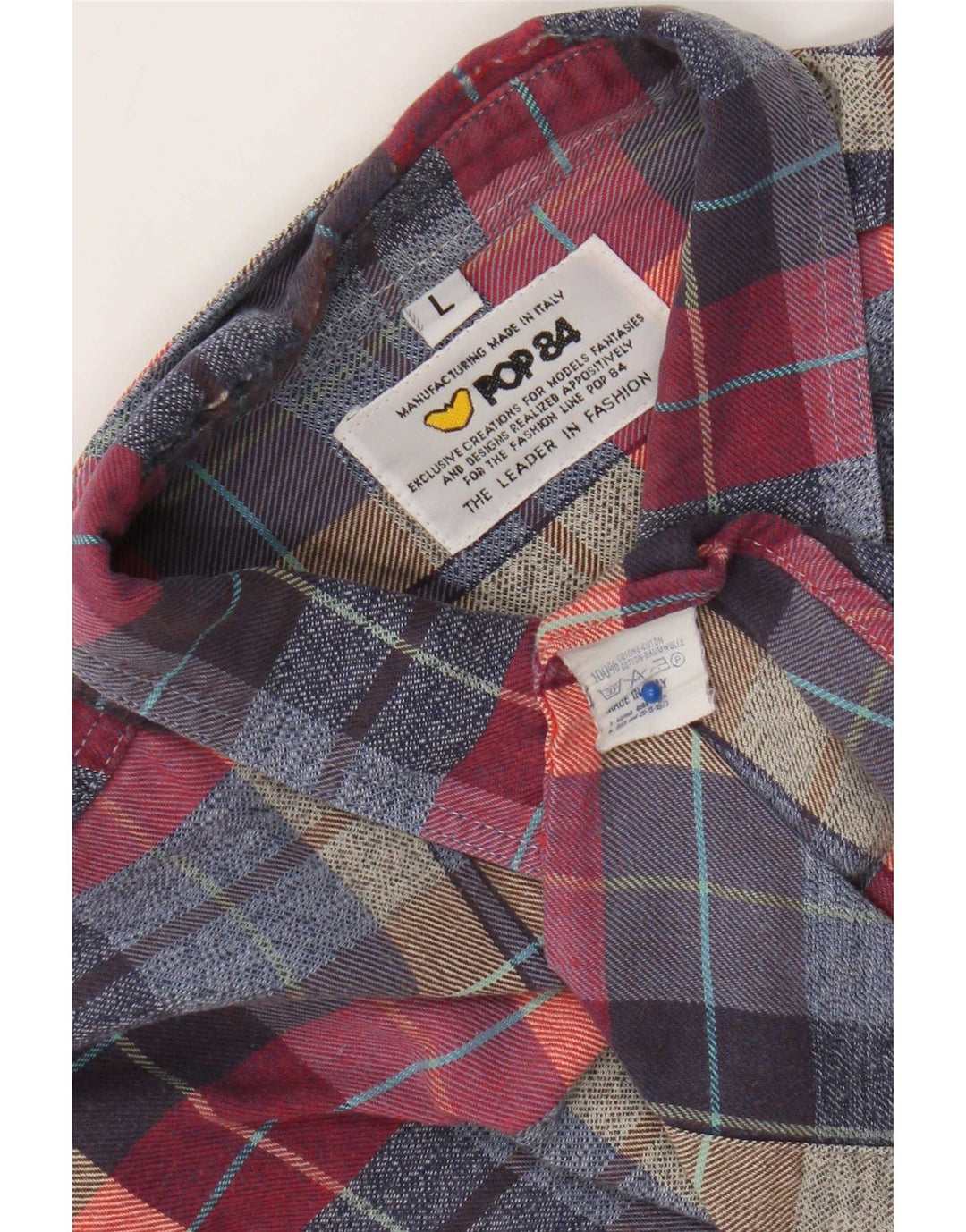 Camisa masculina de flanela POP 84 grande algodão xadrez multicolorido