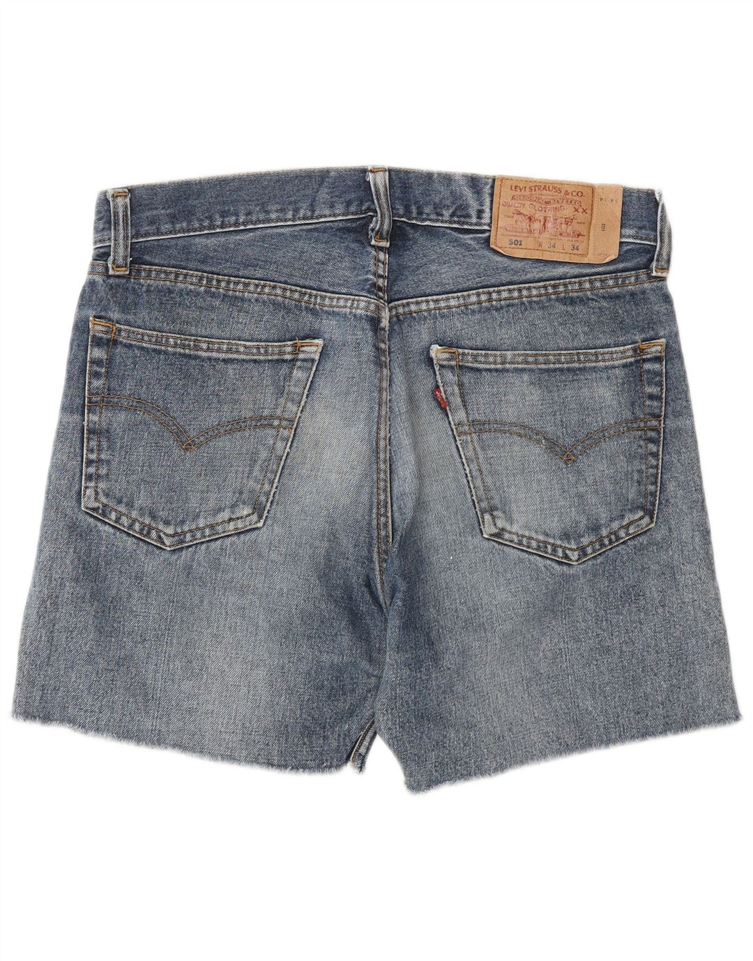 LEVI'S Mens 501 Shorts Jeans W34 Grande Algodão Azul