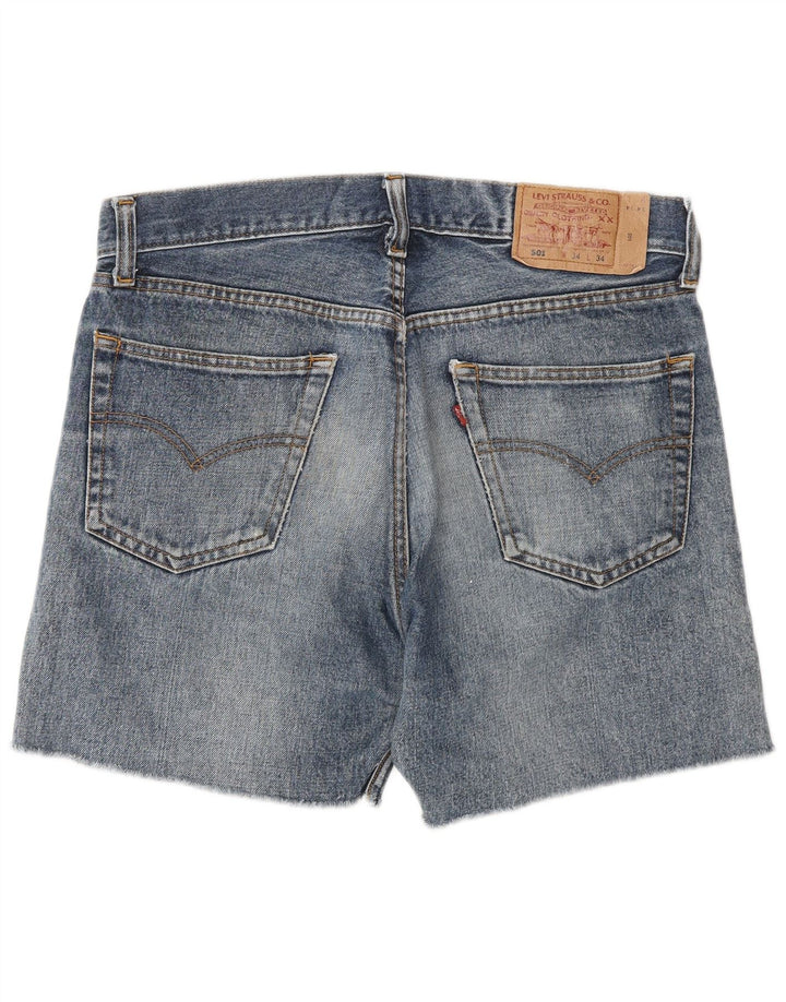 LEVI'S Mens 501 Shorts Jeans W34 Grande Algodão Azul