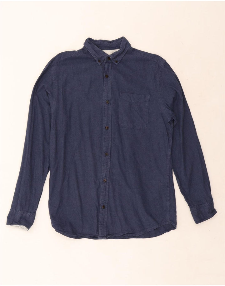 Camisa masculina Jack & Jones média azul marinho algodão