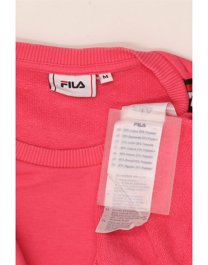 Fila moletom gráfico feminino jumper UK 14 bloco colorido rosa médio