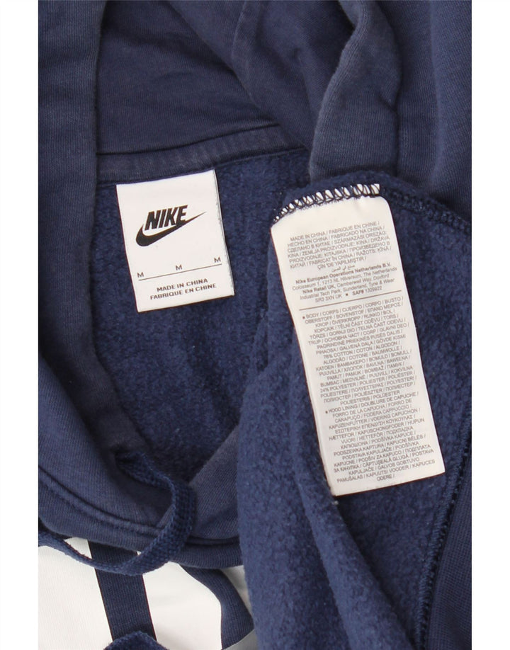 Jumper com capuz gráfico masculino Nike médio azul marinho algodão