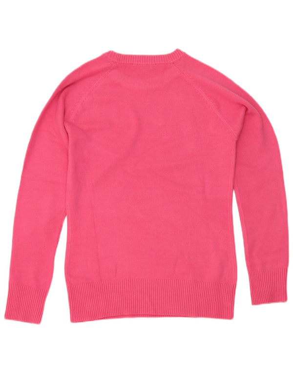 Suéter feminino com gola redonda French Connection UK 10 acrílico rosa pequeno