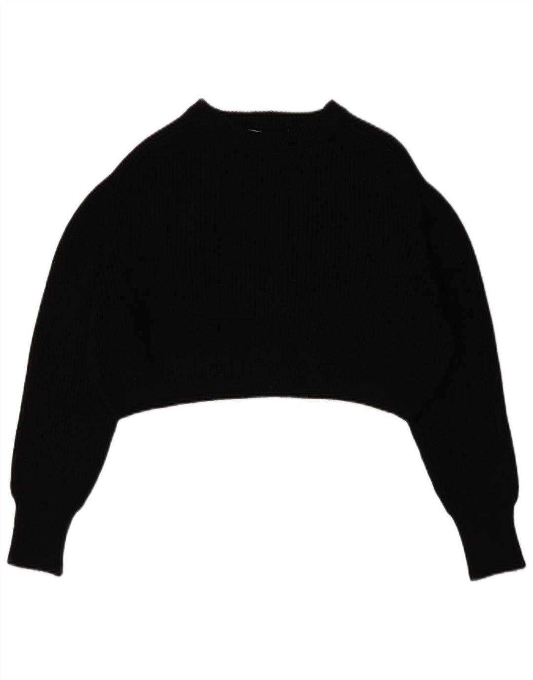 Zara Suéter feminino cropped grande com gola canoa Reino Unido 14 médio preto