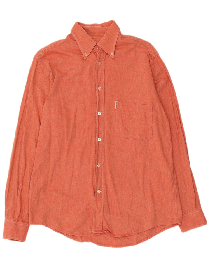 Camisa masculina Trussardi algodão laranja médio