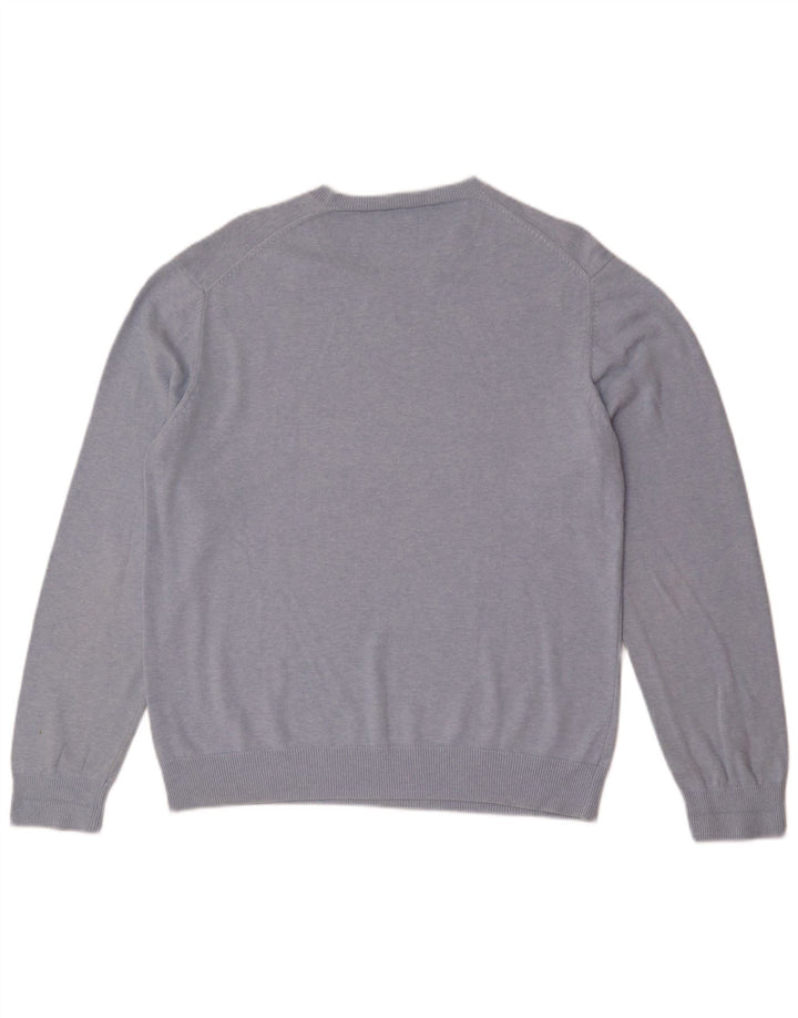 Suéter masculino com gola redonda French Connection, algodão azul grande