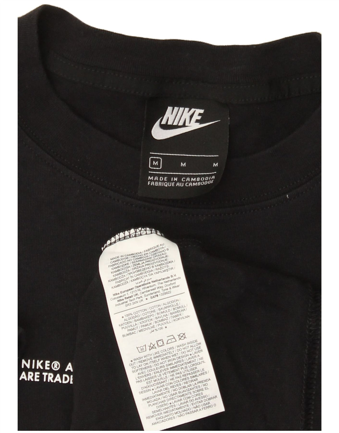 Camiseta Nike masculina Swoosh gráfica top médio algodão preto
