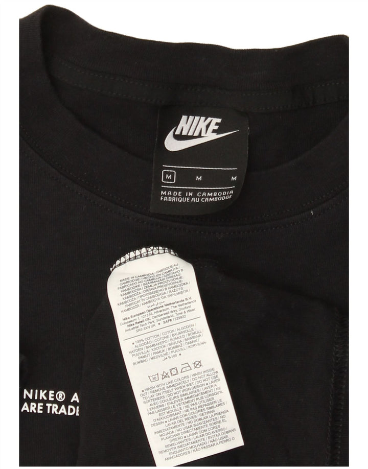 Camiseta Nike masculina Swoosh gráfica top médio algodão preto