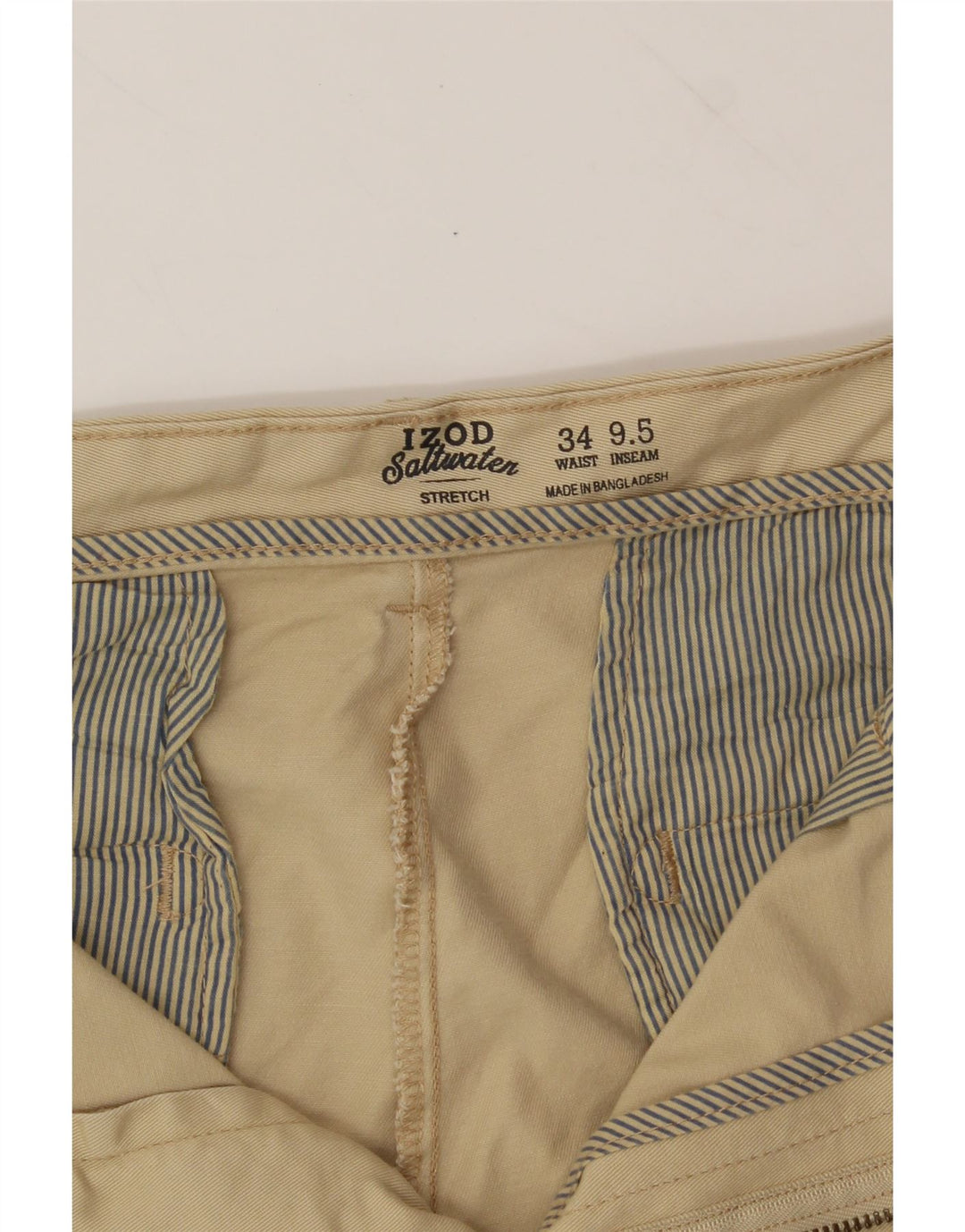 IZOD Mens Salt Water Chino Shorts W34 Large Beige Cotton Vintage Izod and Second-Hand Izod from Messina Hembry 