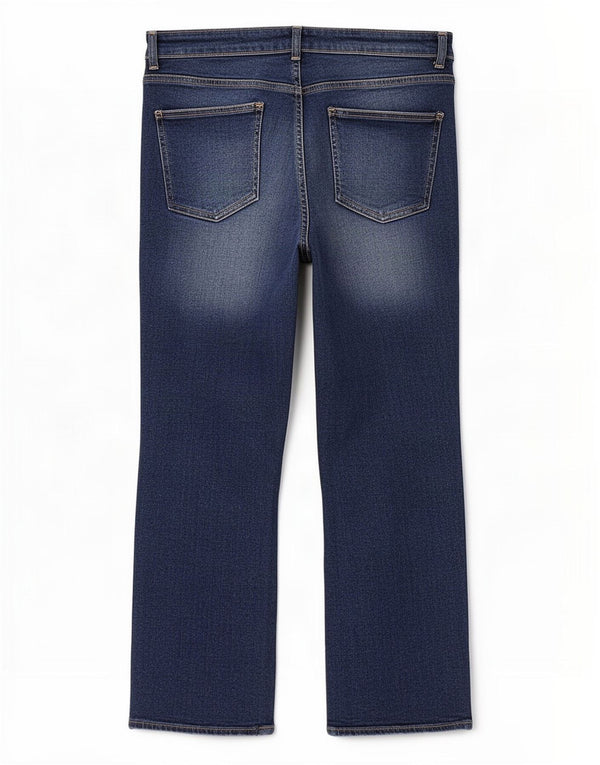Calça jeans reta feminina Zara EU 46 2XL W36 L26 Azul