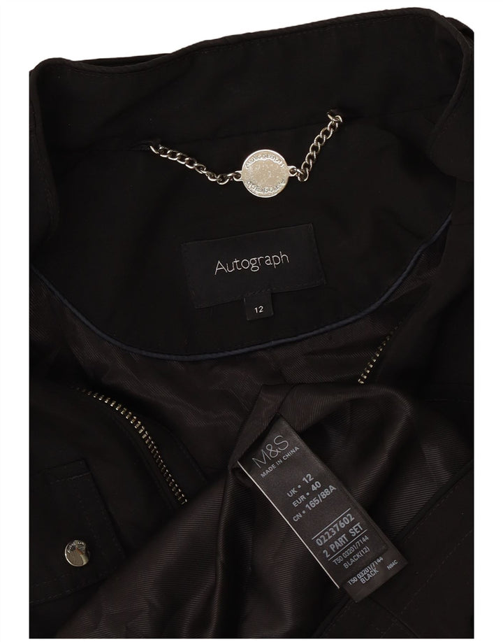 Jaqueta utilitária feminina Marks & Spencer Autograph Reino Unido 12 médio preto