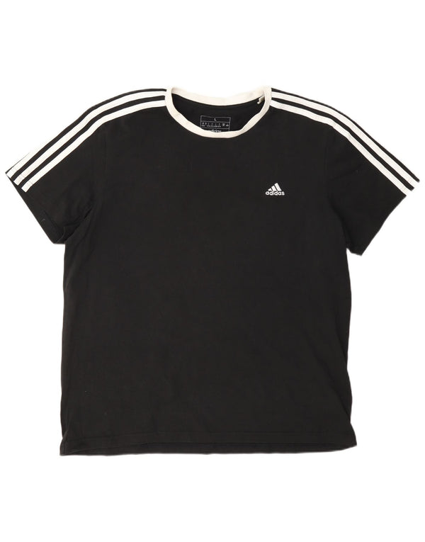 Camiseta feminina Adidas UK 16/18 grande algodão preto