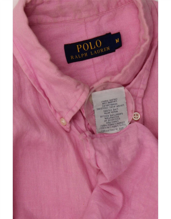 Polo Ralph Lauren Camisa masculina média rosa linho