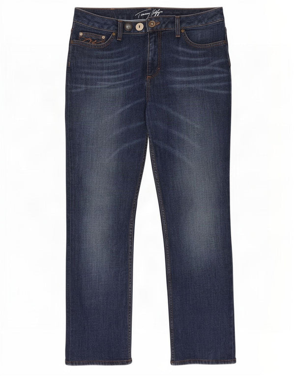 Jeans retos femininos Tommy Hilfiger W32 L27 algodão azul marinho
