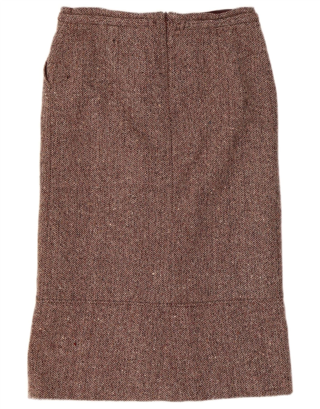 Saia reta feminina vintage UE 38 médio W30 lã espinha de peixe cor de vinho